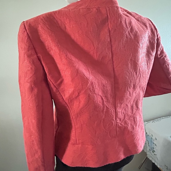 Talbot’s Suit Jacket, Orange Salmon, Jacquard, Professional, 12 petite - Picture 9 of 11